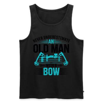 Archery Archer Old Man - Men's Premium Organic Tank Top - black - Front - AI Model Male 178 light (178cm)