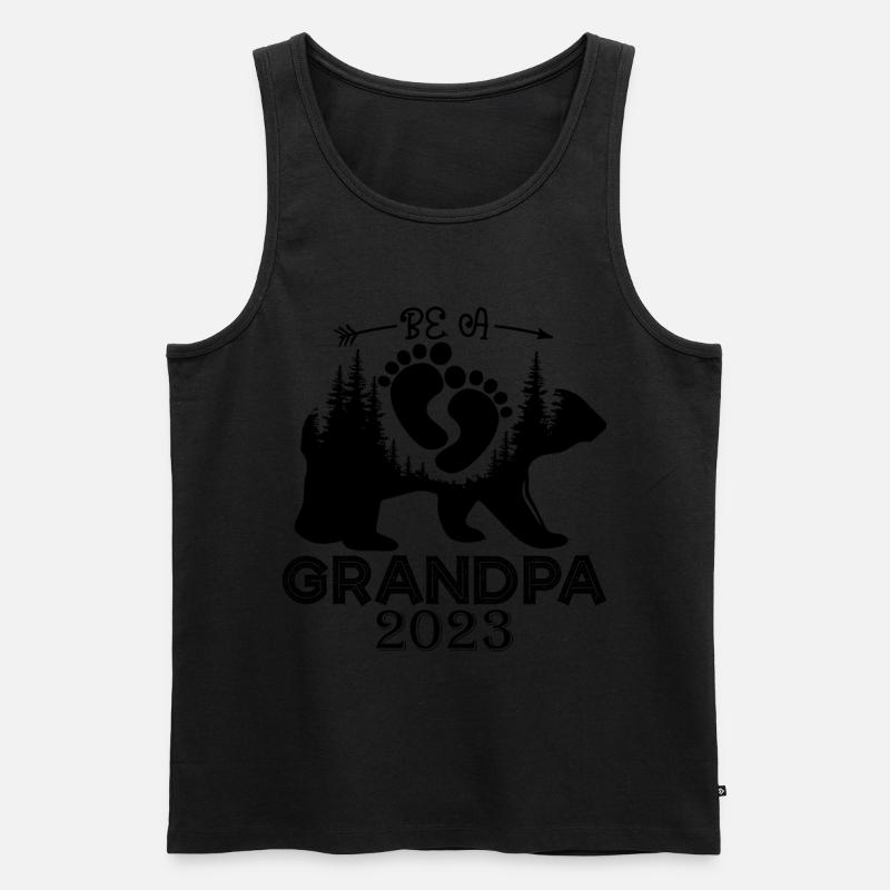 Werdender Opa 2023, 2023 werde ich Opa, 2023 Opa - Männer Premium Bio Tank Top - Schwarz