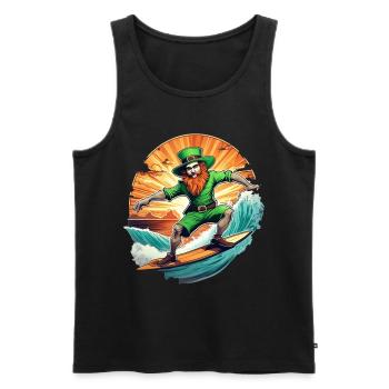 Surf de trèfle de la Saint-Patrick - Débardeur bio Premium Homme - noir - Devant - Michal (187cm)