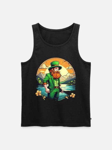 St. Patrick's Day Shamrock Fishing - Men's Premium Organic Tank Top - black