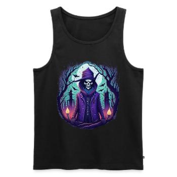 Gruseliges Halloween-partykostüm Zombie - Men's Premium Organic Tank Top - black - Front - AI Model Male 178 light (178cm)