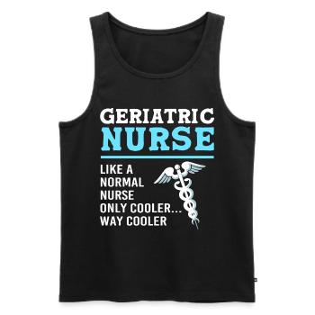 Nursing Home Geriatric Nurse Nurse - Men's Premium Organic Tank Top - black - Front - AI Model Male 178 light (178cm)