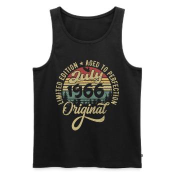 Birthday July 1966 July 1966 July 1966 - Men's Premium Organic Tank Top - black - Front - Michal (187cm)