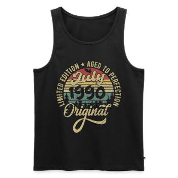 Geburtstag Juli 1990 juli 1990 July 1990 - Männer Premium Bio Tank Top - Schwarz - Vorne - AI Model Male 178 light (178cm)