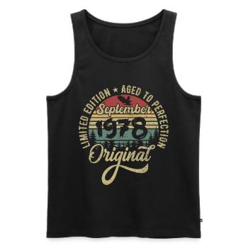 47th birthday September 1978 - 47 years old - Men's Premium Organic Tank Top - black - Front - Michal (187cm)