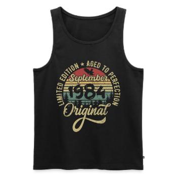 41st birthday September 1984 - 41 years old - Men's Premium Organic Tank Top - black - Front - Michal (187cm)