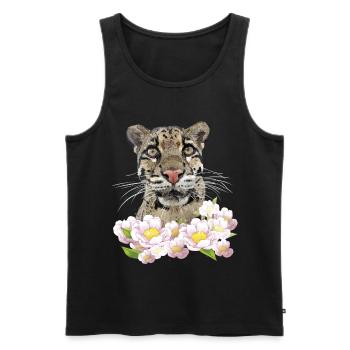 Leopardennebel - Männer Premium Bio Tank Top - Schwarz - Vorne - AI Model Male 178 light (178cm)