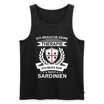 Sardinien Flagge Sardische Fahne Keine Therapie - Männer Premium Bio Tank Top - Schwarz - Vorne - AI Model Male 178 light (178cm)