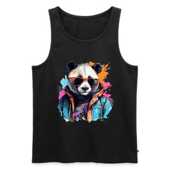 Rogue Panda. Graffiti-style design. - Men's Premium Organic Tank Top - black - Front - AI Model Male 178 light (178cm)