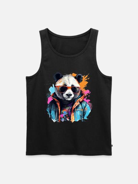 Rogue Panda. Graffiti-style design. - Men's Premium Organic Tank Top - black