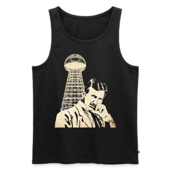 Nikola Tesla - Men's Premium Organic Tank Top - black - Front - AI Model Male 178 light (178cm)