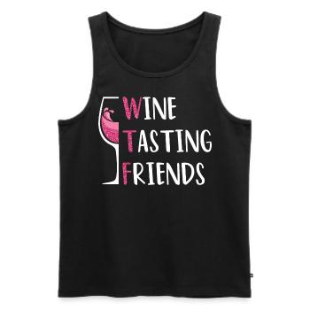 Wein Freunde Wine Tasting Friends - Men's Premium Organic Tank Top - black - Front - AI Model Male 178 light (178cm)