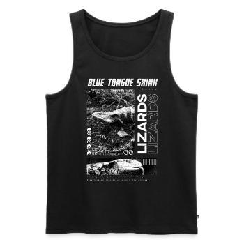 Scinque à langue bleue Gardien de reptiles Streetwear moderne - Débardeur bio Premium Homme - noir - Devant - Michal (187cm)