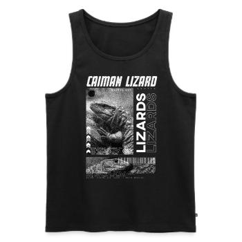 Kaiman-Eidechse Moderne Streetwear Reptilienpfleger - Männer Premium Bio Tank Top - Schwarz - Vorne - Michal (187cm)