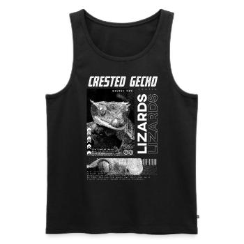 Crested Gecko Modern Streetwear Reptilienpfleger - Männer Premium Bio Tank Top - Schwarz - Vorne - AI Model Male 178 light (178cm)