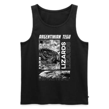 Argentinischer Tegu Lizard Streetwear Reptilienpfleger - Männer Premium Bio Tank Top - Schwarz - Vorne - AI Model Male 178 light (178cm)