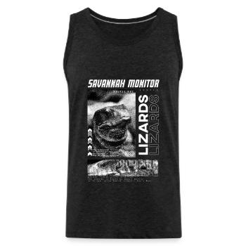 Savannah Monitor Modern Streetwear Reptilienpfleger - Männer Premium Bio Tank Top - Anthrazit - Vorne - Alexander (188cm)