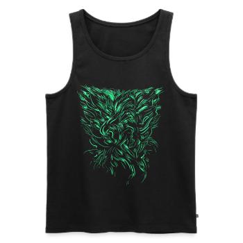 Alien Tribal / abstrakt - Männer Premium Bio Tank Top - Schwarz - Vorne - AI Model Male 178 light (178cm)