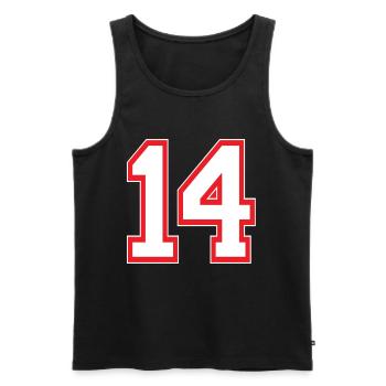 Troy Bolton Numéro 14 - Débardeur bio Premium Homme - noir - Devant - AI Model Male 178 light (178cm)