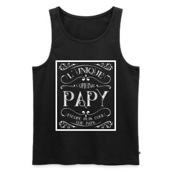 L'unique, l'original papy plus cool que papa - Débardeur bio Premium Homme - noir - Devant - Michal (187cm)