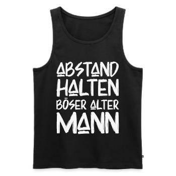 Abstand Halten Böser Alter Mann Lustige Sprüche - Männer Premium Bio Tank Top - Schwarz - Vorne - AI Model Male 178 light (178cm)