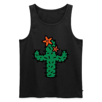Cactus with flowers cactus with blossoms - Men's Premium Organic Tank Top - black - Front - AI Model Male 178 light (178cm)