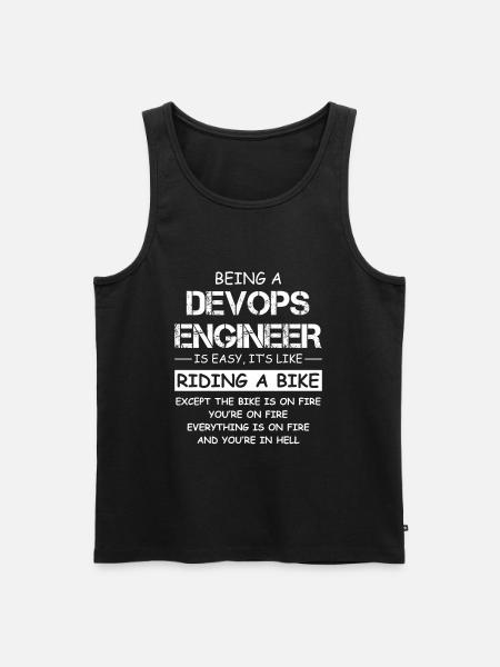 DevOps Engineer Fire Motorcycle Quote - Men's Premium Organic Tank Top - black