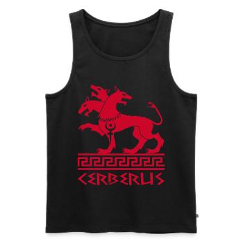 Red cerberus dog - Men's Premium Organic Tank Top - black - Front - AI Model Male 178 light (178cm)