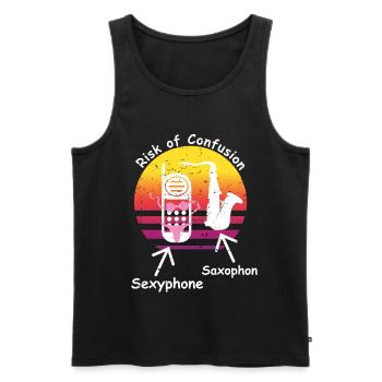 Saxophone et sexphone - Débardeur bio Premium Homme - noir - Devant - Michal (187cm)