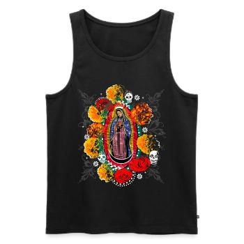 Halloween Day of the Dead Guadalupe - Männer Premium Bio Tank Top - Schwarz - Vorne - AI Model Male 178 light (178cm)