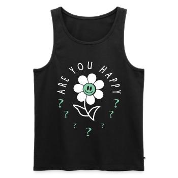 Seid ihr Glücklich, fragte die Blume - Männer Premium Bio Tank Top - Schwarz - Vorne - Michal (187cm)