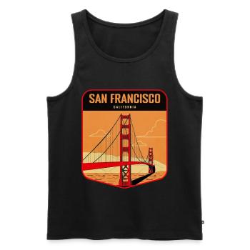 Golden Gate Retro Badge San Francisco - Men's Premium Organic Tank Top - black - Front - AI Model Male 178 light (178cm)