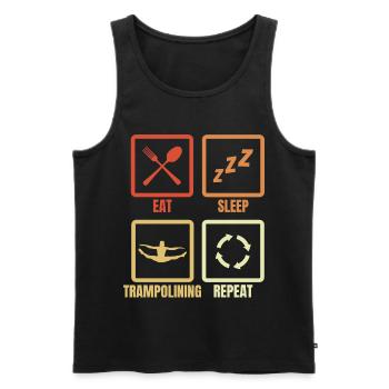 Eat Sleep Trampoline Repeat - Men's Premium Organic Tank Top - black - Front - Michal (187cm)