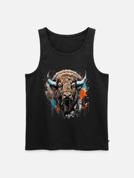 König der Prärie - Street Art - Männer Premium Bio Tank Top - Schwarz