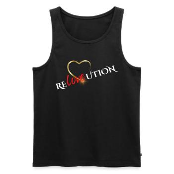 Love Revolution HerzGraphic - Männer Premium Bio Tank Top - Schwarz - Vorne - Michal (187cm)