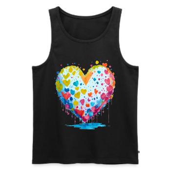 ich schenke dir meine Herz - Männer Premium Bio Tank Top - Schwarz - Vorne - AI Model Male 178 light (178cm)