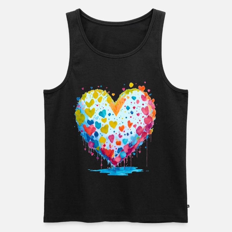 ich schenke dir meine Herz - Männer Premium Bio Tank Top - Schwarz