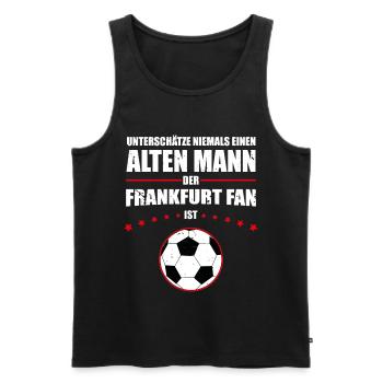 Alter Mann - Frankfurt Fan | Retro Vintage Design - Männer Premium Bio Tank Top - Schwarz - Vorne - Michal (187cm)