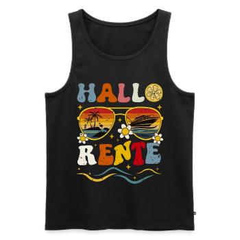 Hallo Sommer Retro Design Rentner Rentnerin  - Männer Premium Bio Tank Top - Schwarz - Vorne - Michal (187cm)