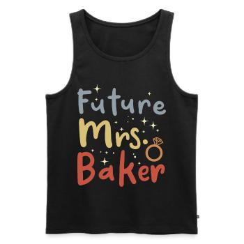 Frau Bäcker Vintage Look - Männer Premium Bio Tank Top - Schwarz - Vorne - AI Model Male 178 light (178cm)