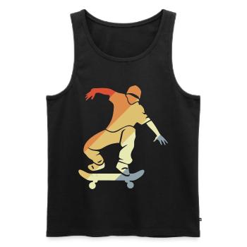 Graphique de skateboarder vintage - Débardeur bio Premium Homme - noir - Devant - AI Model Male 178 light (178cm)