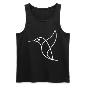 Skizze eines weißen Vogels - Männer Premium Bio Tank Top - Schwarz - Vorne - AI Model Male 178 light (178cm)