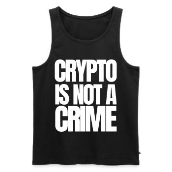 CRYPTO IS NOT A CRIME  - Männer Premium Bio Tank Top - Schwarz - Vorne - AI Model Male 178 light (178cm)