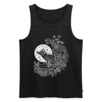 LE RENARD ET LE CIEL NOCTURNE - Débardeur bio Premium Homme - noir - Devant - Michal (187cm)