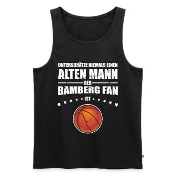 Alter Mann - Bamberg Basketball Fan - Männer Premium Bio Tank Top - Schwarz - Vorne - Michal (187cm)