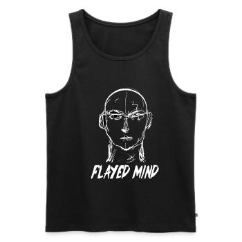 Flayed Mind weiß - Männer Premium Bio Tank Top - Schwarz - Vorne - AI Model Male 178 light (178cm)