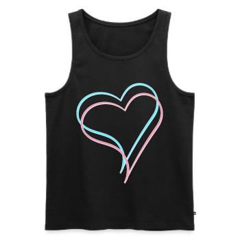 Herzen blau rosa - Männer Premium Bio Tank Top - Schwarz - Vorne - Michal (187cm)