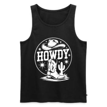 Western Cowboy Silhouette Design - Men's Premium Organic Tank Top - black - Front - Michal (187cm)