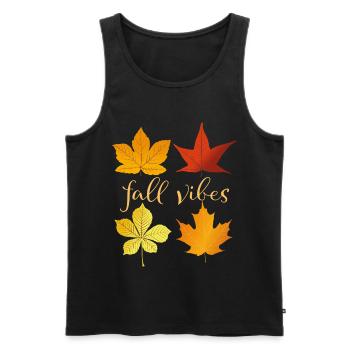 Fall Vibes - Men's Premium Organic Tank Top - black - Front - AI Model Male 178 light (178cm)