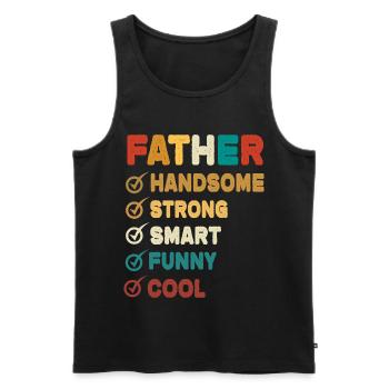 Papa Vater Vatertag - Männer Premium Bio Tank Top - Schwarz - Vorne - Michal (187cm)